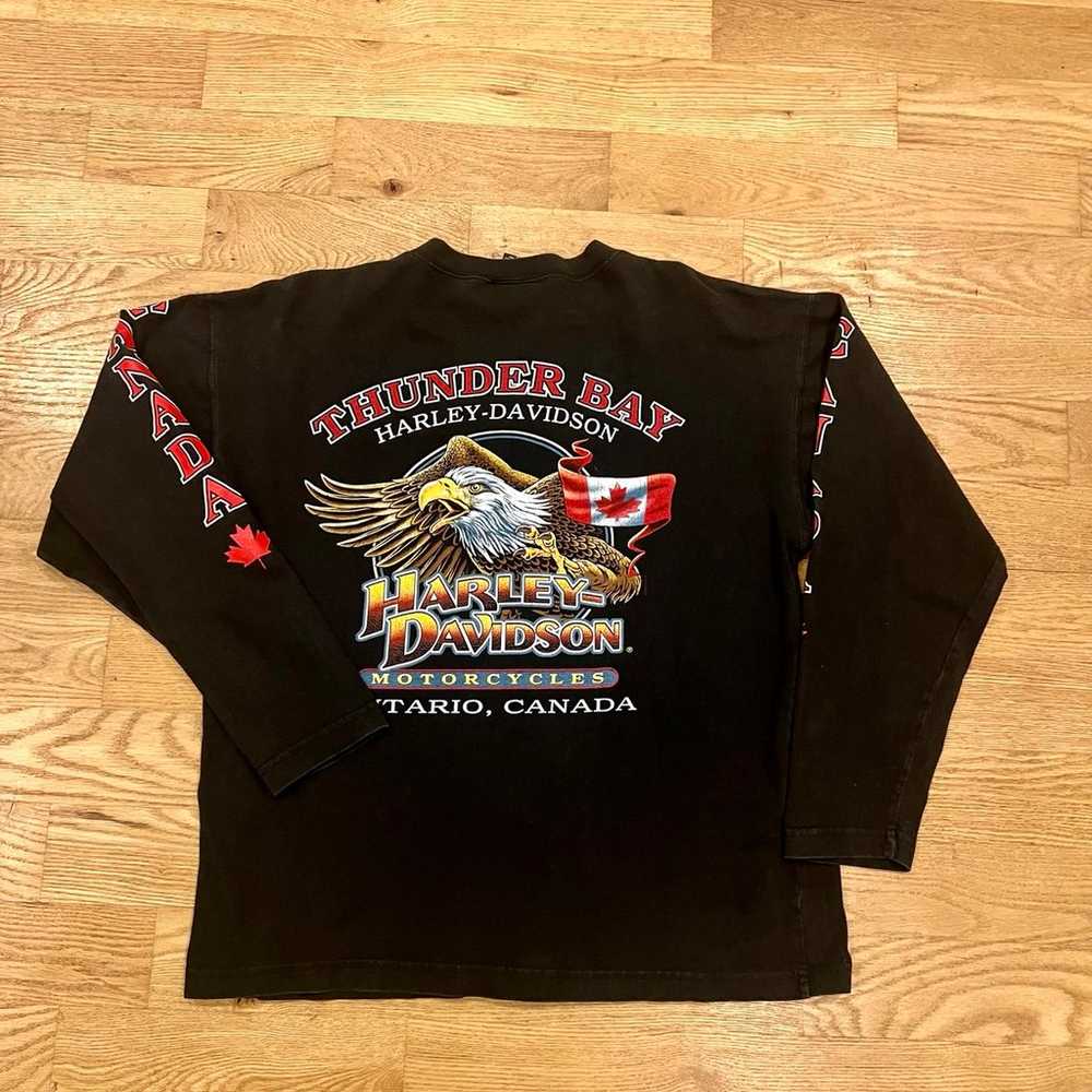 Vintage Harley Davidson Henley Long Sleeve Shirt … - image 4