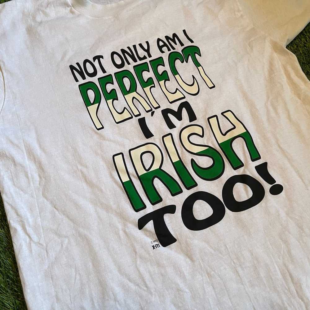 Vintage 1992 White Irish Shirt Size Large Made In… - image 2