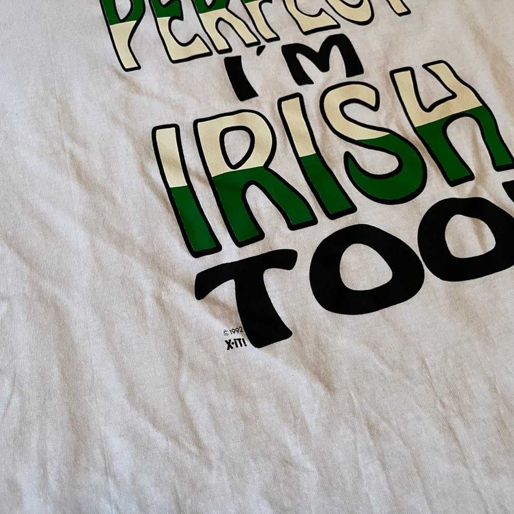 Vintage 1992 White Irish Shirt Size Large Made In… - image 3