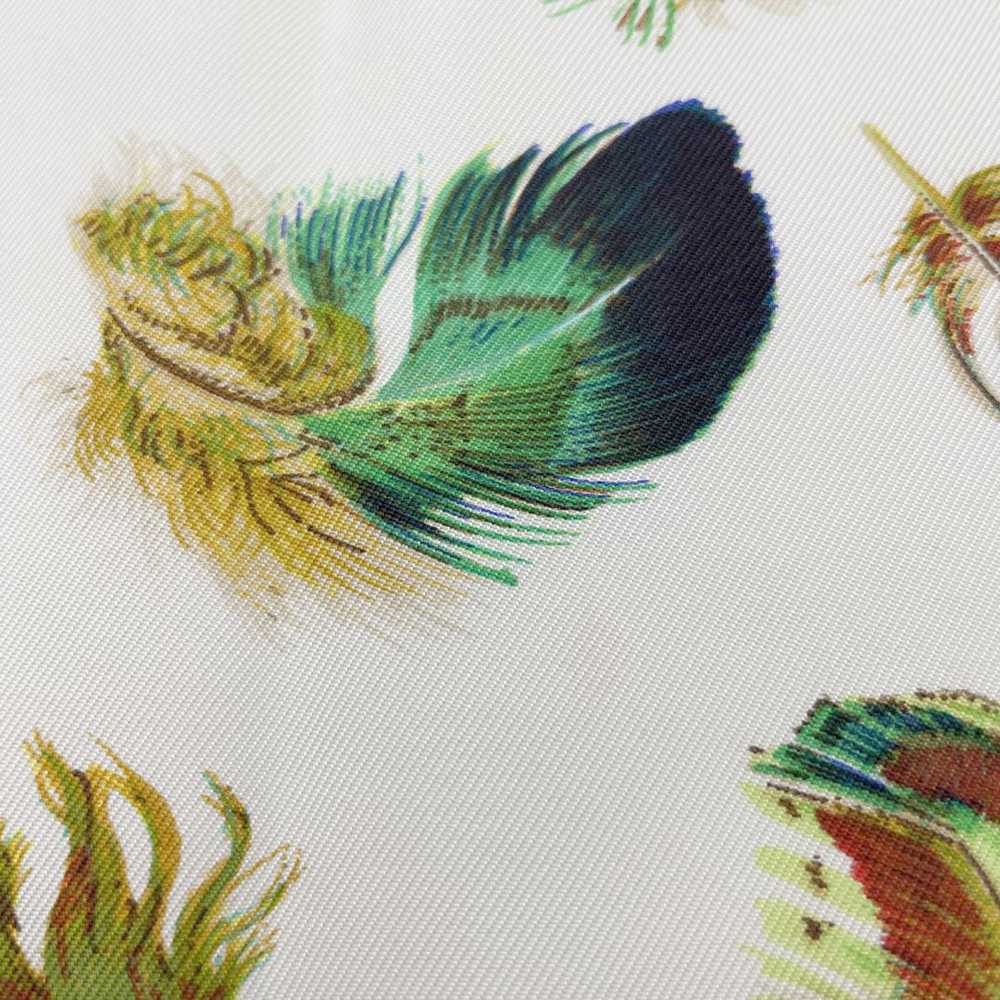 HERMES Scarf Carre 90 PLUMES Silk White Multicolor - image 3