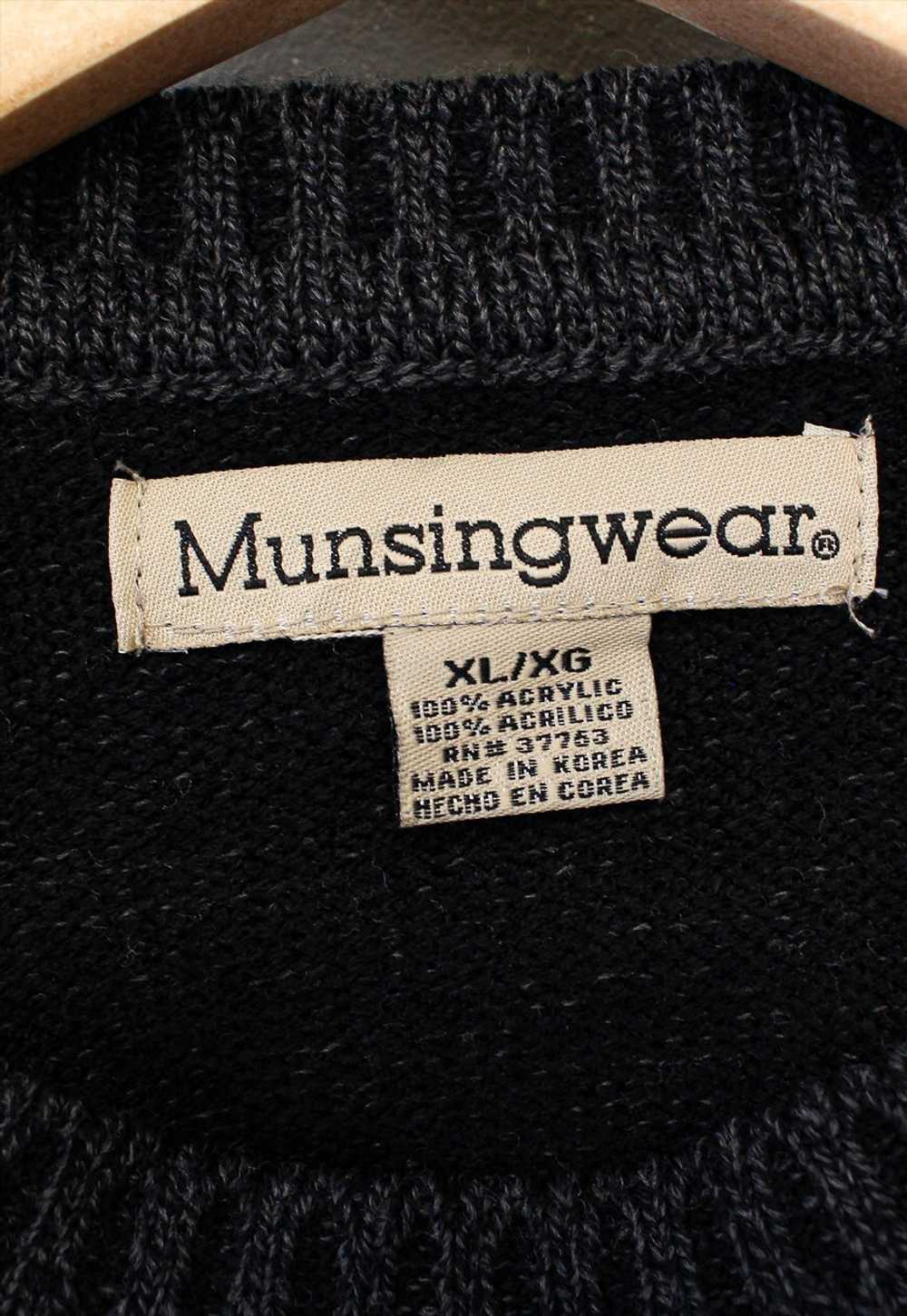 Vintage Knit Jumper Black With Patterns - image 4