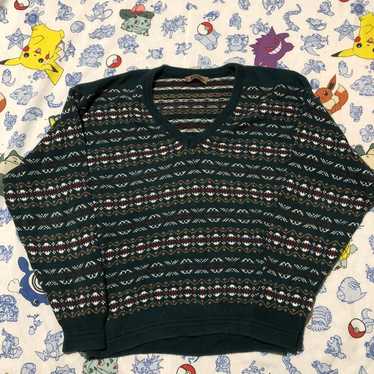 Vintage 90s Jantzen V-Neck Pattern Sweater