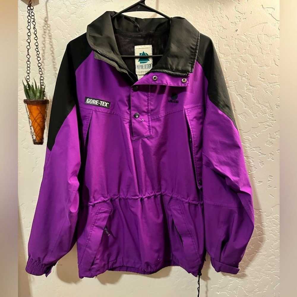 Purple Vintage Alpine Design Goretex Pullover Par… - image 1