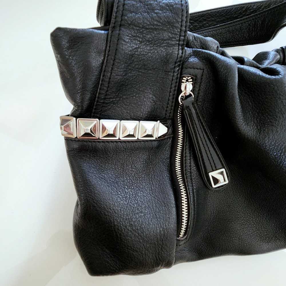 B. Makowsky Black Leather Studded Bag - image 4