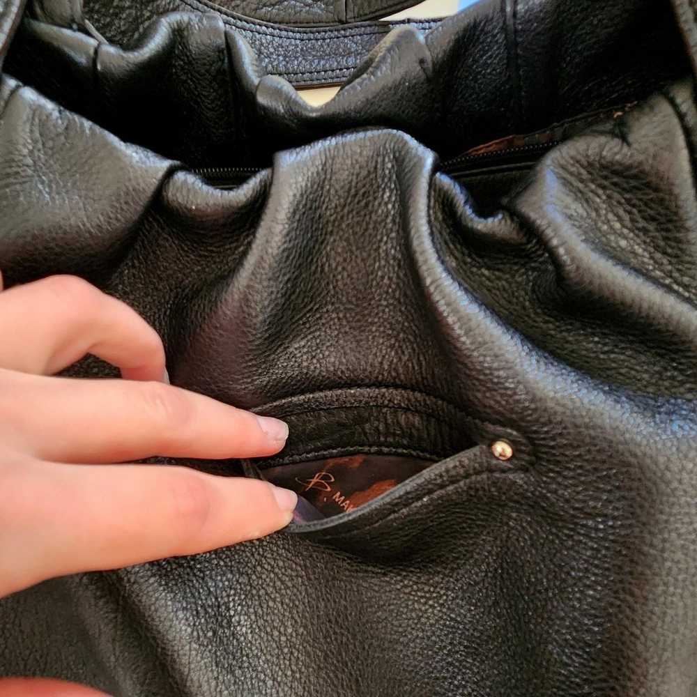 B. Makowsky Black Leather Studded Bag - image 9