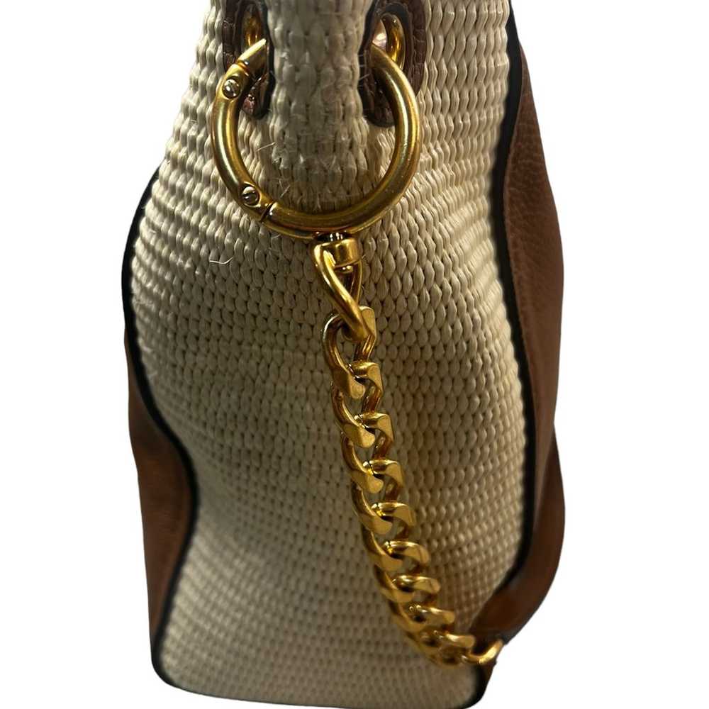 Tory Burch Leather and Straw Everly Hobo - image 4