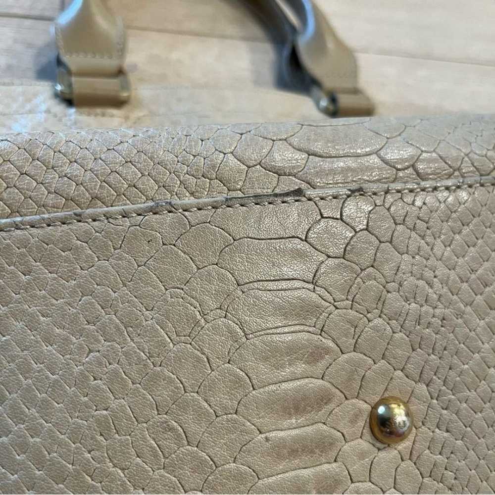 Vintage Longchamp Gatsby Tan Snakeskin Leather Ha… - image 11