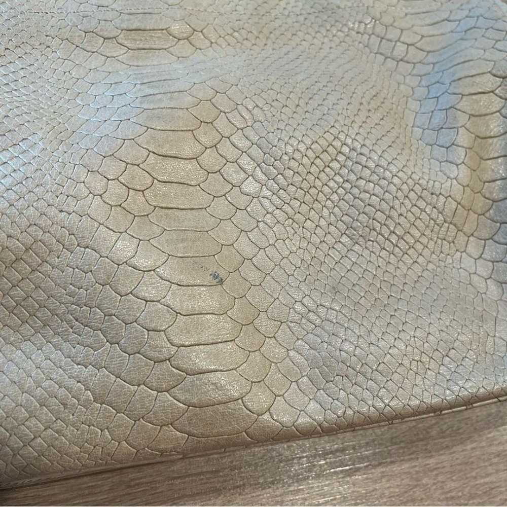 Vintage Longchamp Gatsby Tan Snakeskin Leather Ha… - image 8