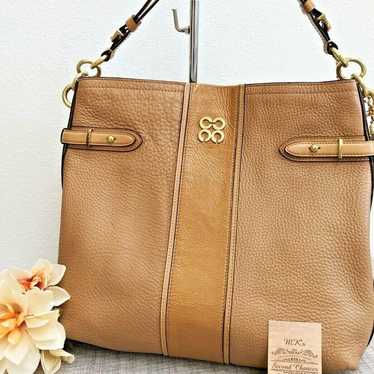Coach Colette Pebble Leather Tall Hobo 16457, Tan… - image 1