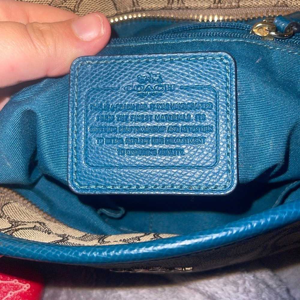 Coach Outline Signature Zip Top Tote Shoulder Bag… - image 3