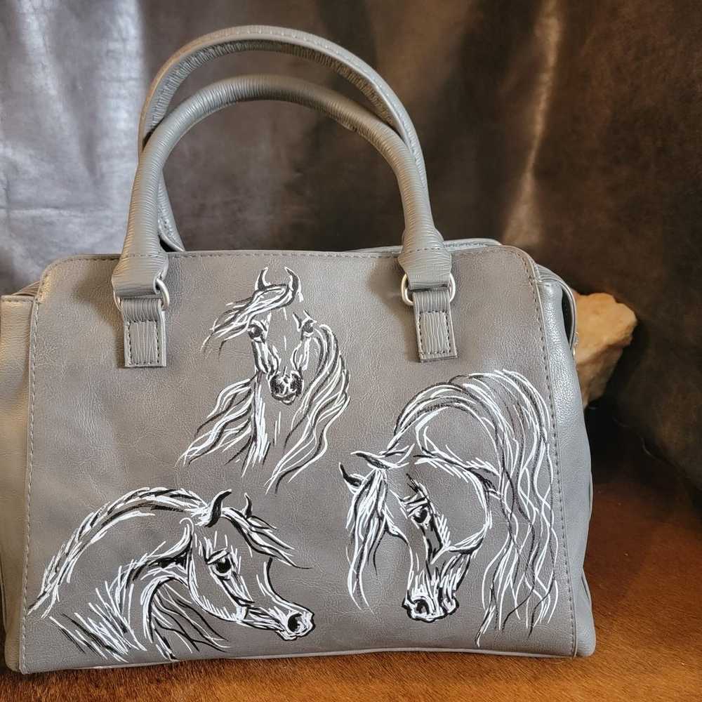 Horse Hand Painted handbag Arabian horse original… - image 1