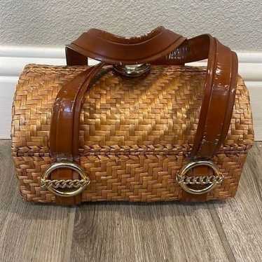 Vintage rare Rodo Italy Straw Basket Weave Handbag