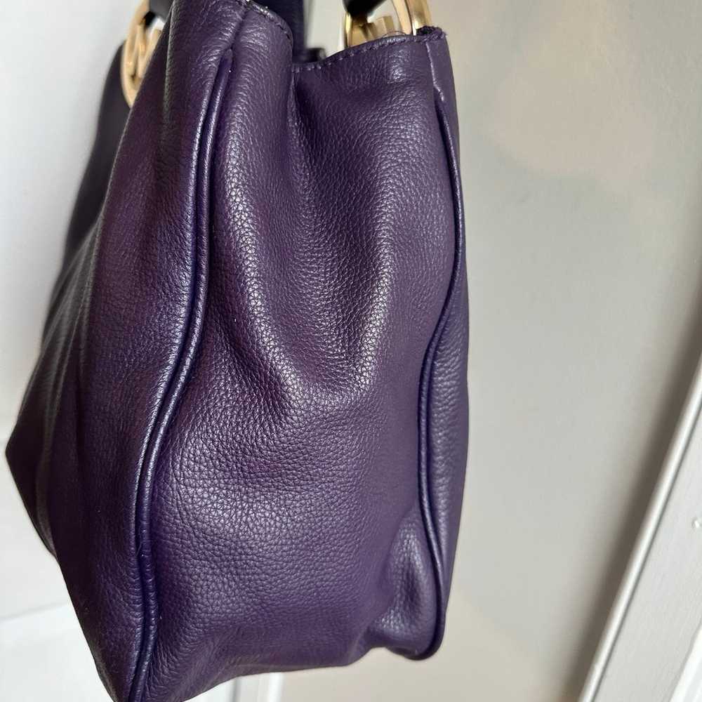 Michael Kors Fulton Purple Pebbled Leather Should… - image 3