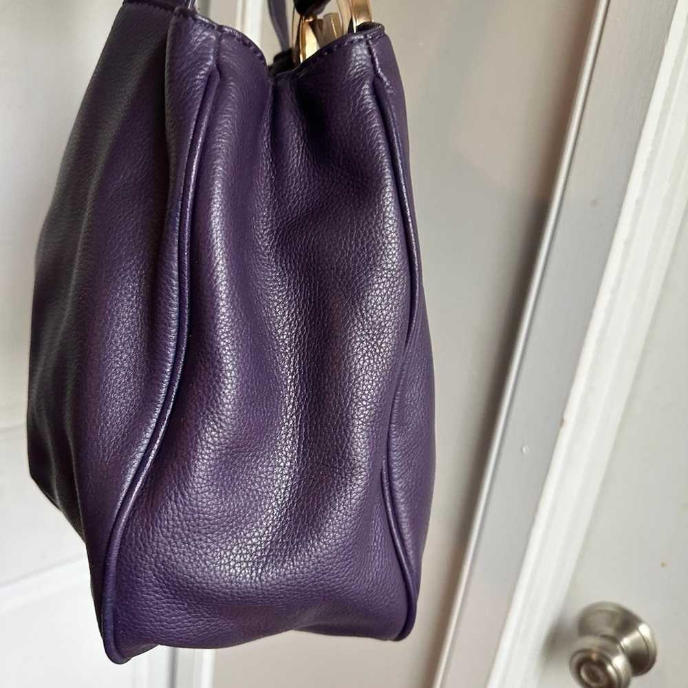 Michael Kors Fulton Purple Pebbled Leather Should… - image 5