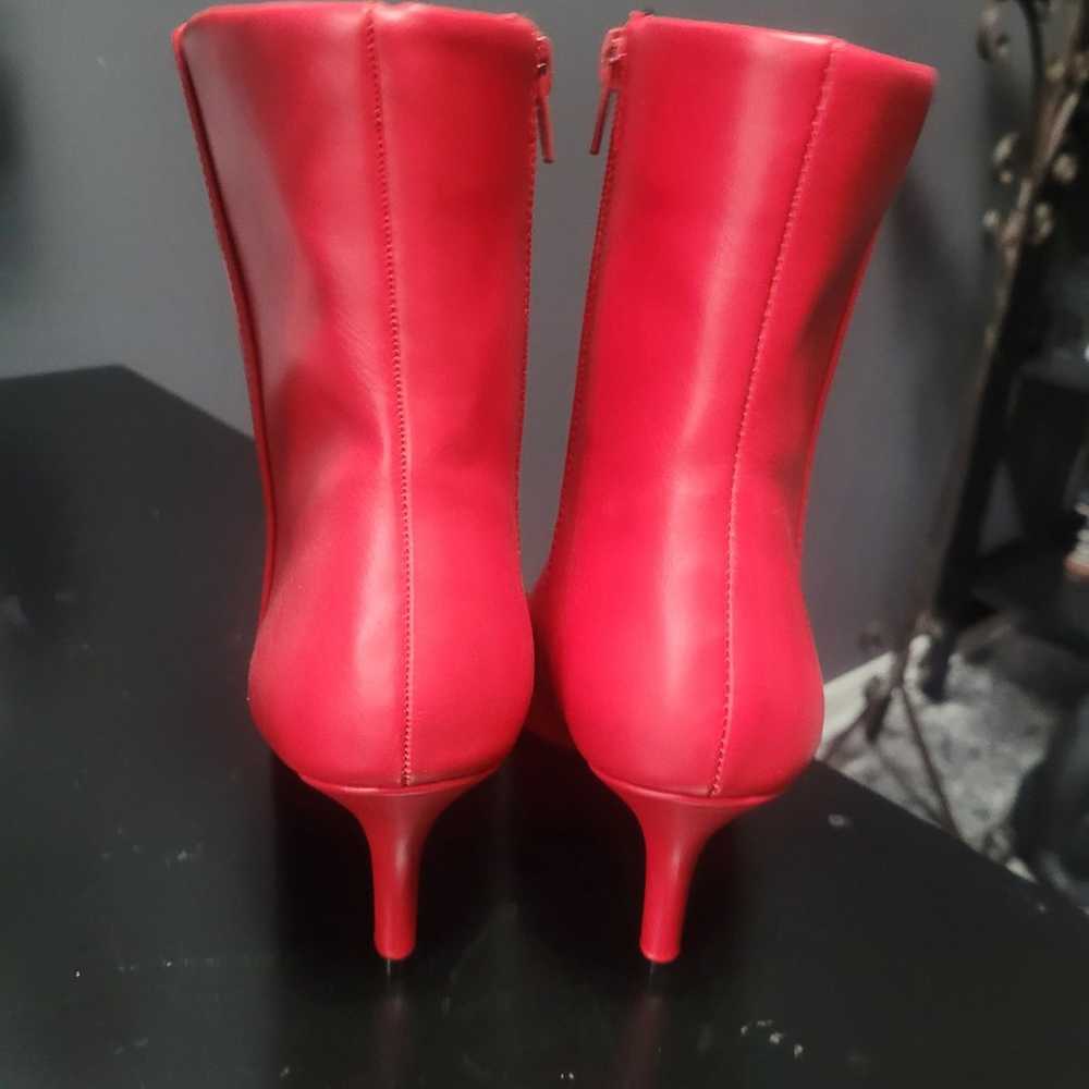 Qupid Red Pointed Toe Ankle Booties - image 2