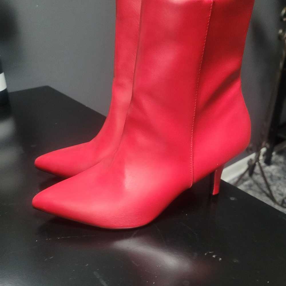 Qupid Red Pointed Toe Ankle Booties - image 3