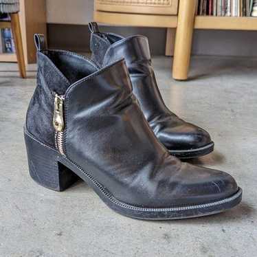 Zara Trafaluc Black Patent and Suede Chunky Heel … - image 1