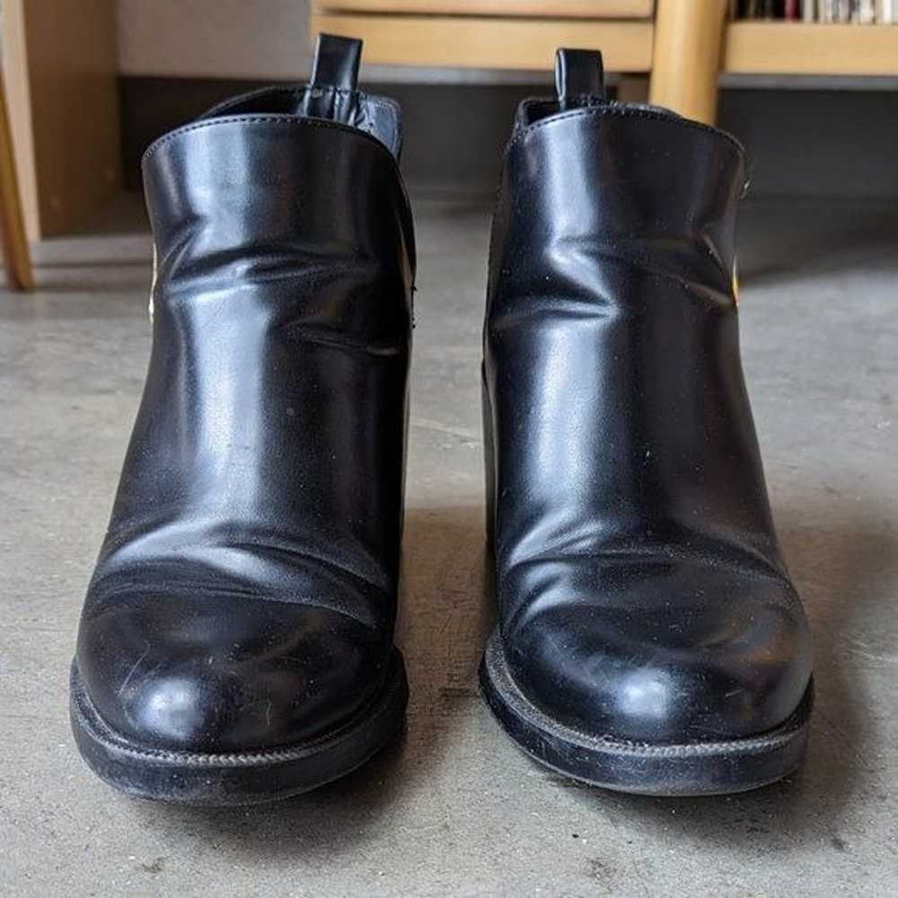 Zara Trafaluc Black Patent and Suede Chunky Heel … - image 2