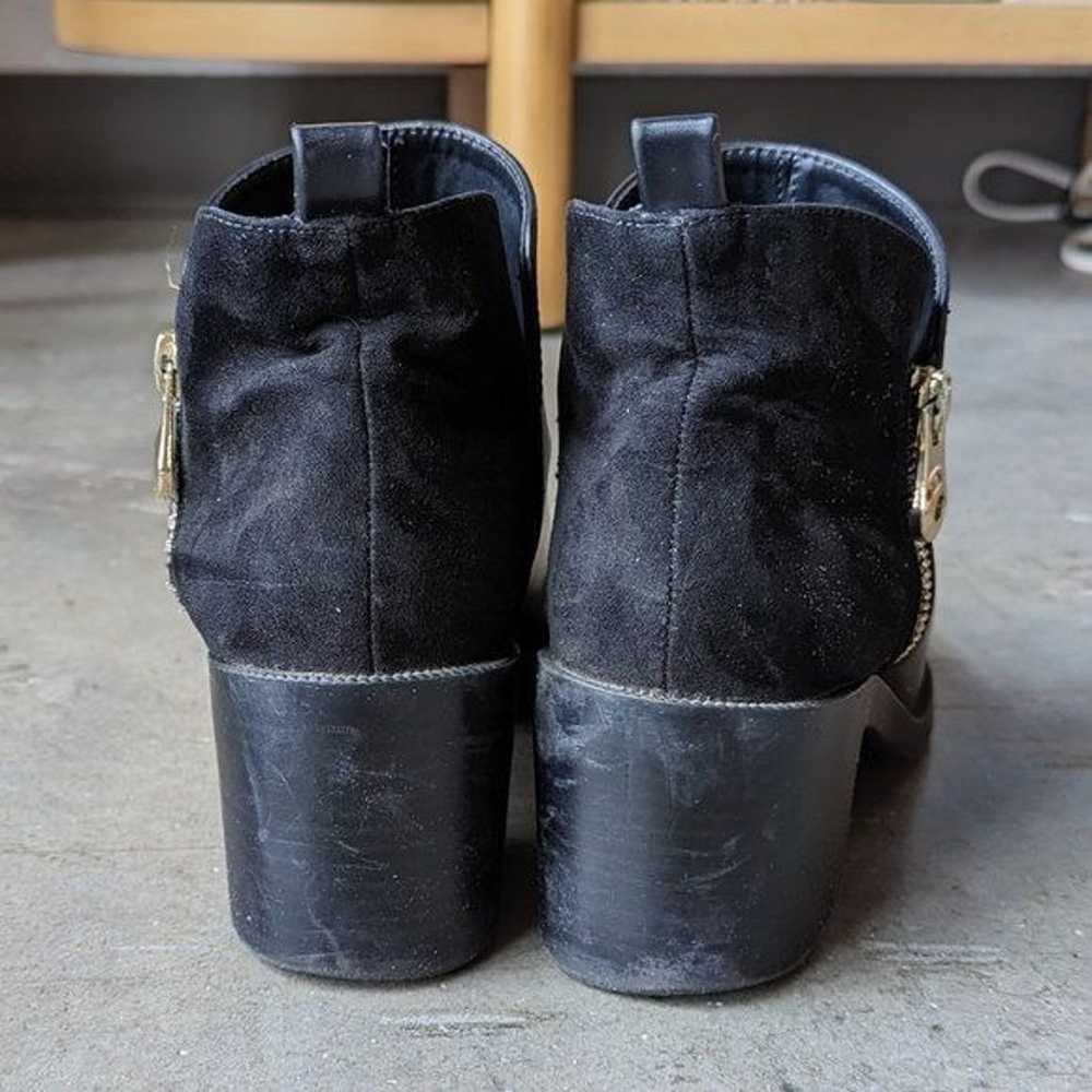 Zara Trafaluc Black Patent and Suede Chunky Heel … - image 3