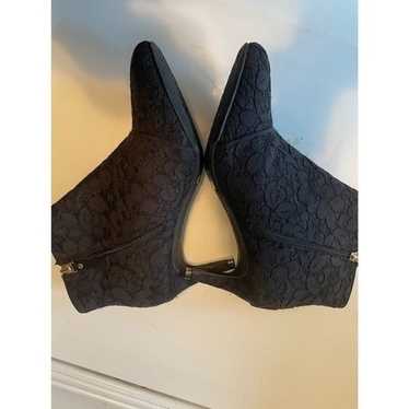 Kelly and Katie Black Booties with Lacey Fabric (… - image 1