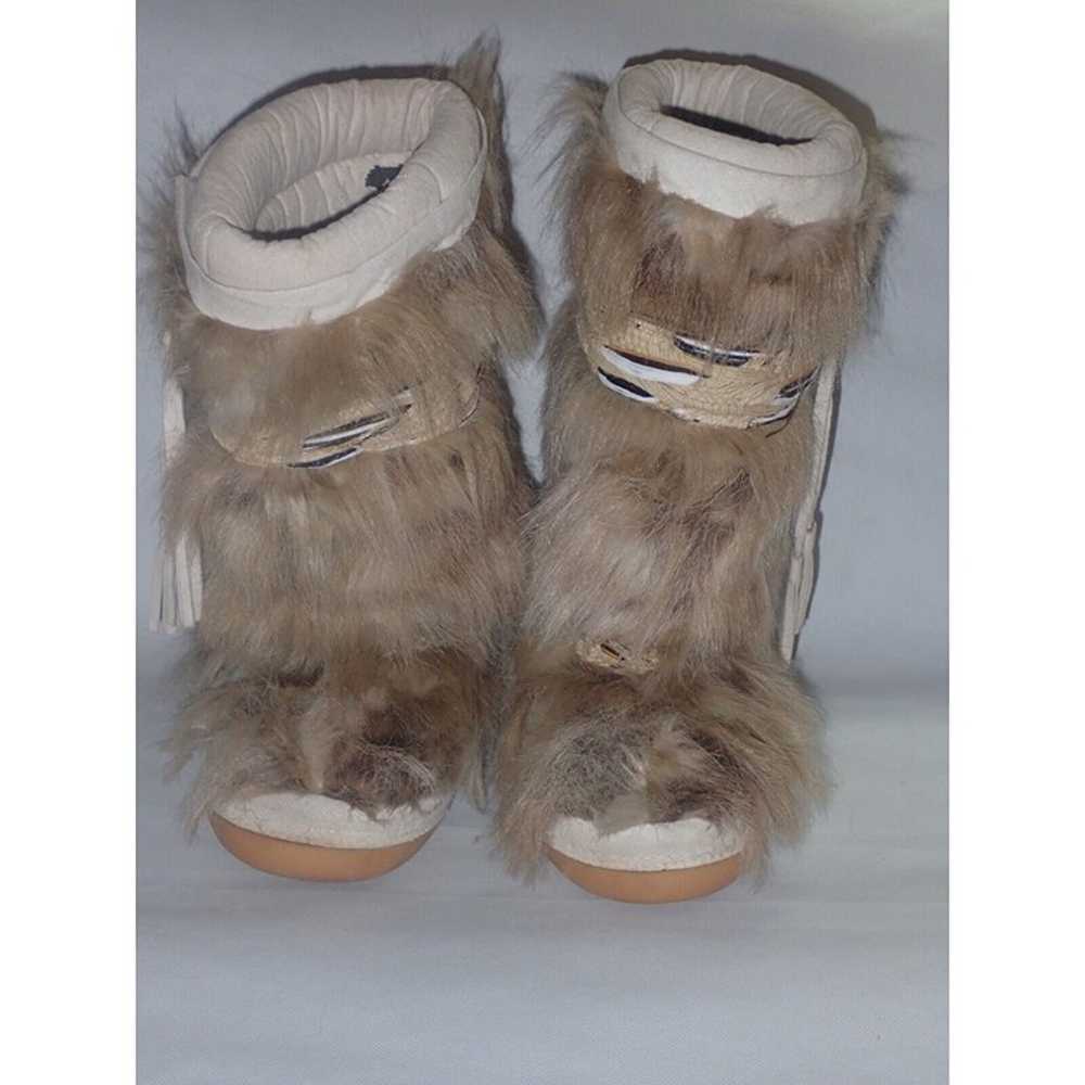 Aldo Modes Beige Suede & Faux Fur Yeti Snow boots… - image 2
