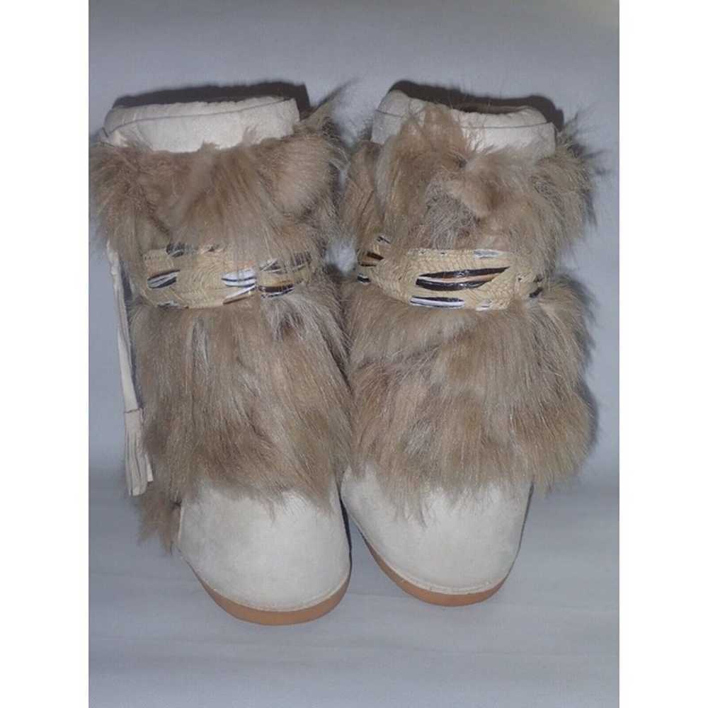 Aldo Modes Beige Suede & Faux Fur Yeti Snow boots… - image 4