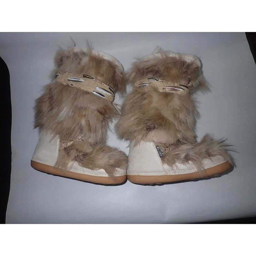 Aldo Modes Beige Suede & Faux Fur Yeti Snow boots… - image 8