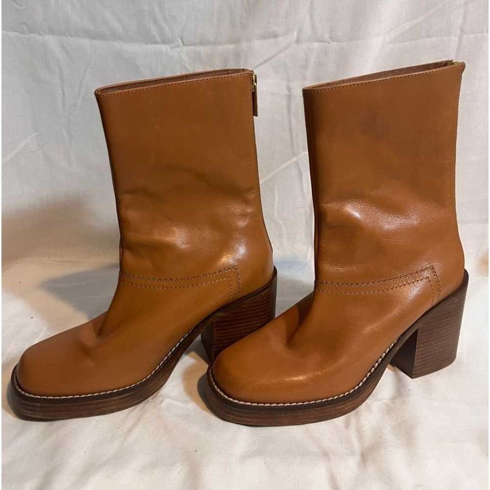 Free People Portwood Heel Boots Size 38 Tan Brown - image 1