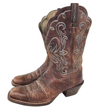 Ariat Legend Square Toe Brown Leather Boot US 7 B… - image 1