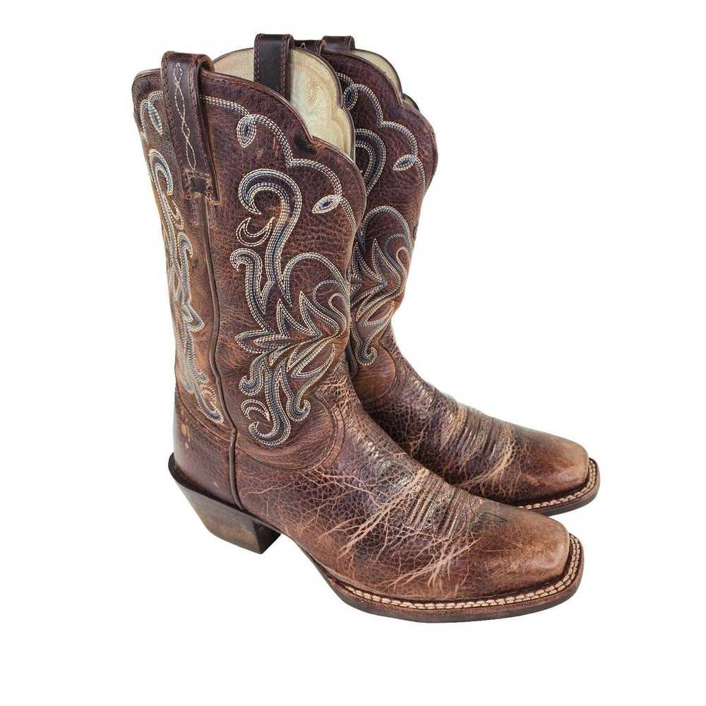 Ariat Legend Square Toe Brown Leather Boot US 7 B… - image 5