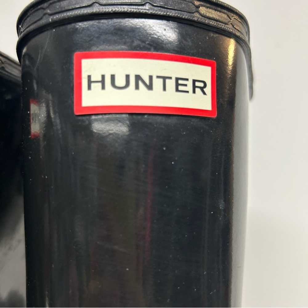 Hunter Tall Rain Boots Black Buckle Back Shiney W… - image 6