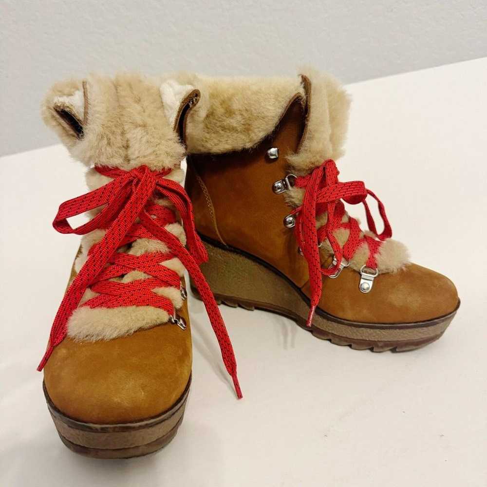 J Crew Women's Nordic Wedge Winter Boots Fur Line… - image 1