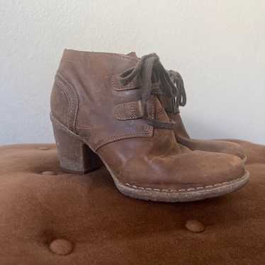 Clarks brown leather booties