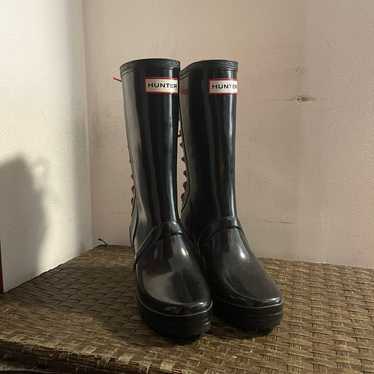Womens Hunter verbier wedge boots M 4/F 5