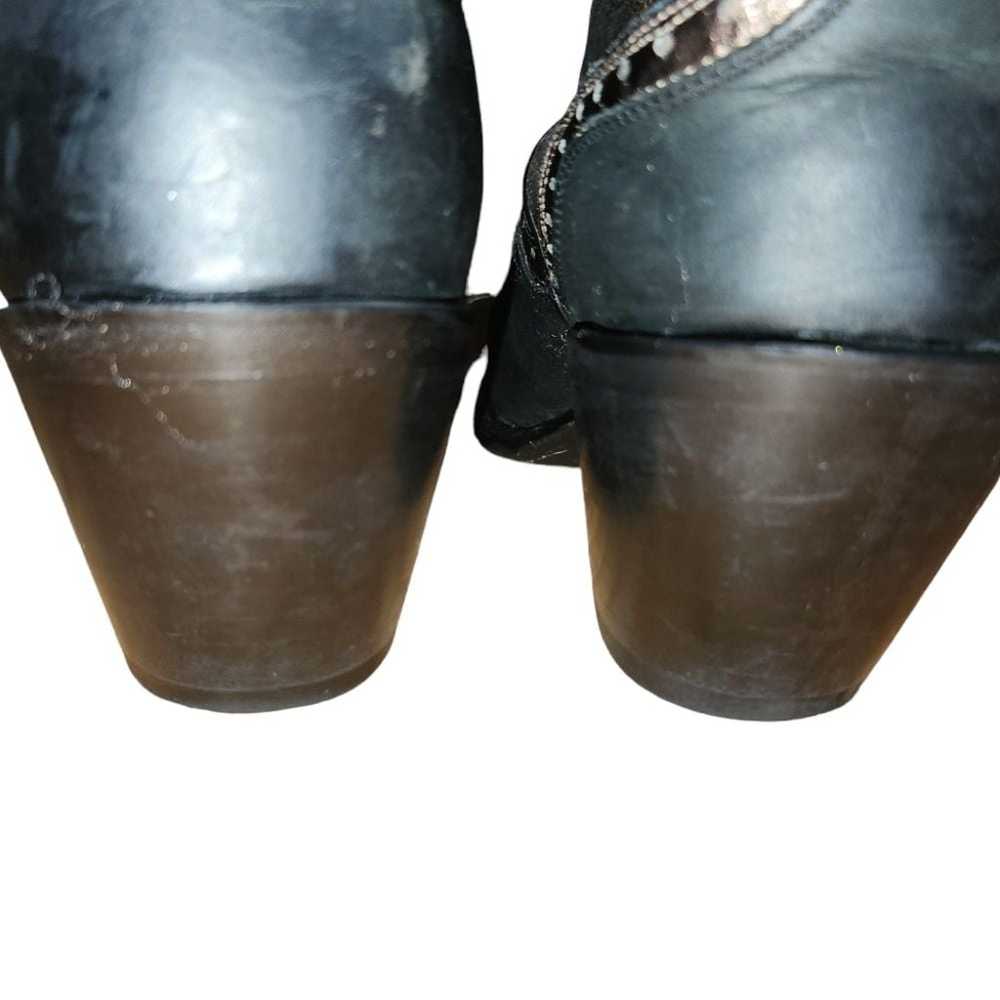 Sterling River Metallic Black Leather Chunky Heel… - image 11