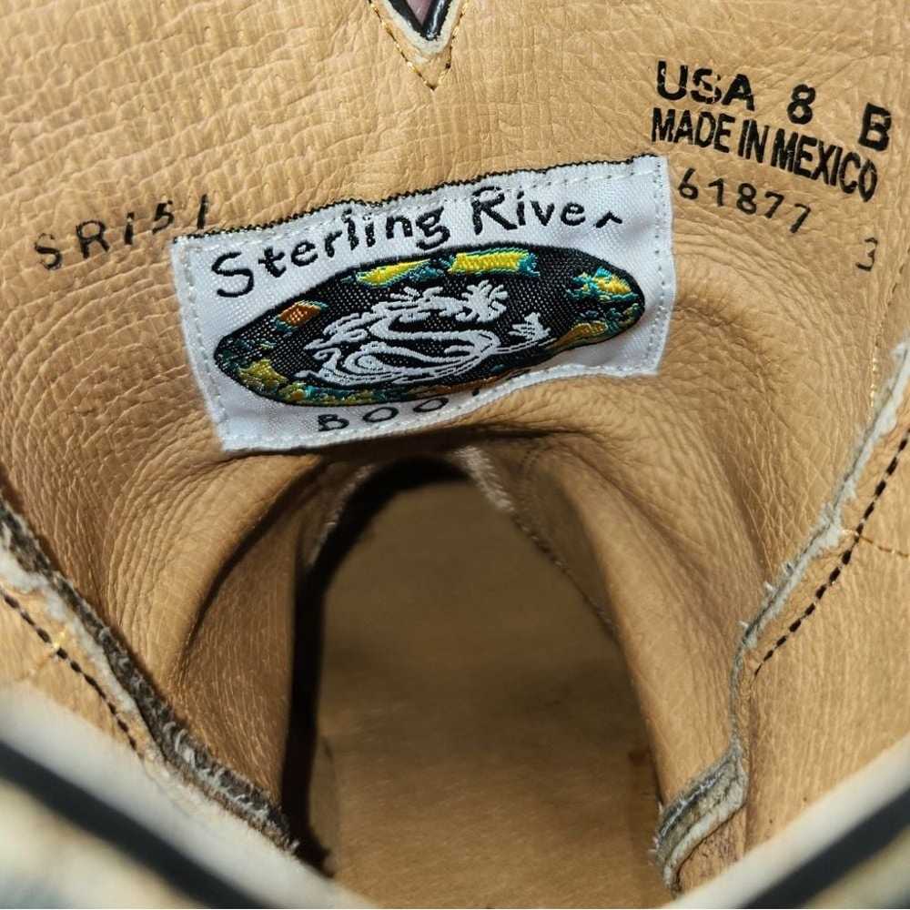 Sterling River Metallic Black Leather Chunky Heel… - image 2