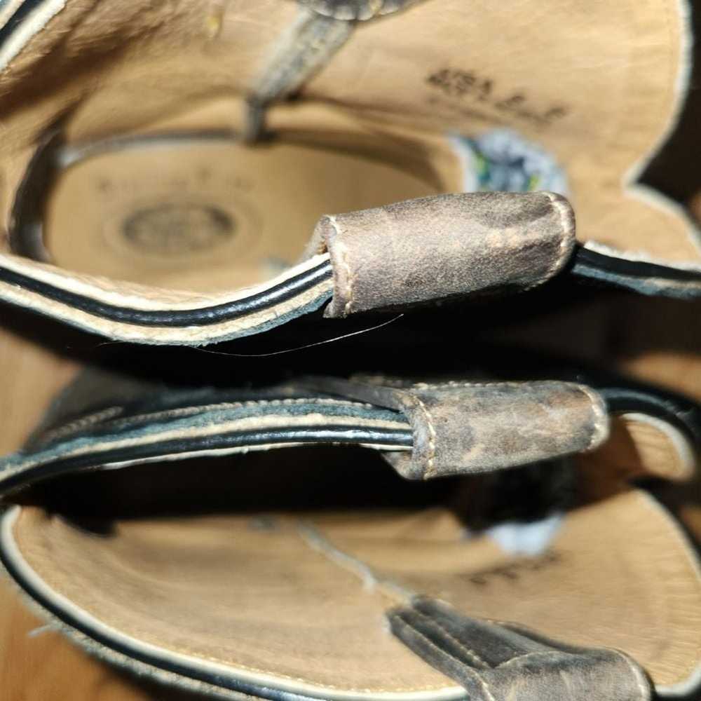 Sterling River Metallic Black Leather Chunky Heel… - image 5