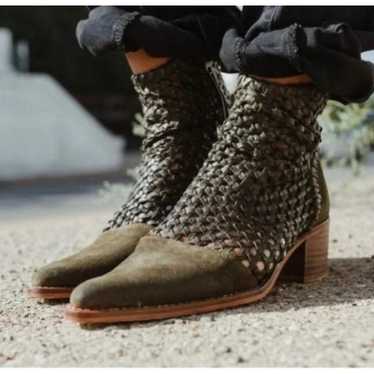 Free People In The Loop Woven Suede Leather Ankle… - image 1