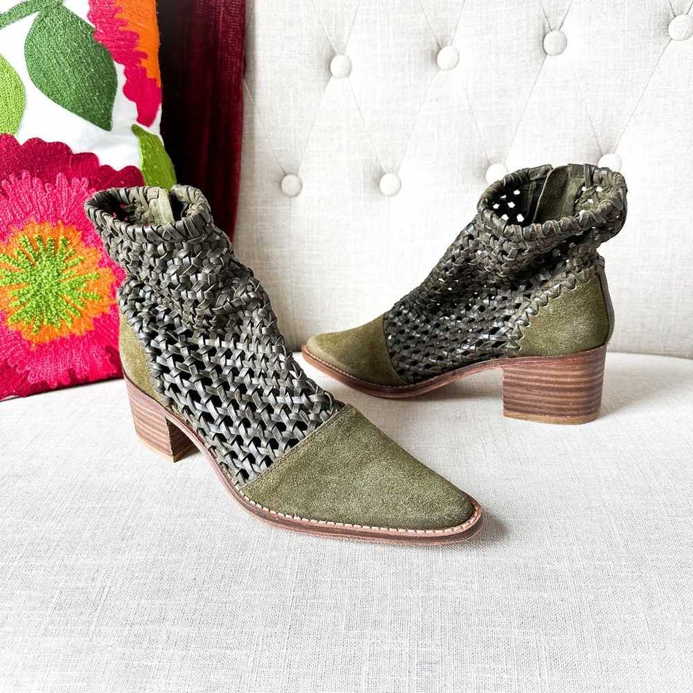 Free People In The Loop Woven Suede Leather Ankle… - image 3