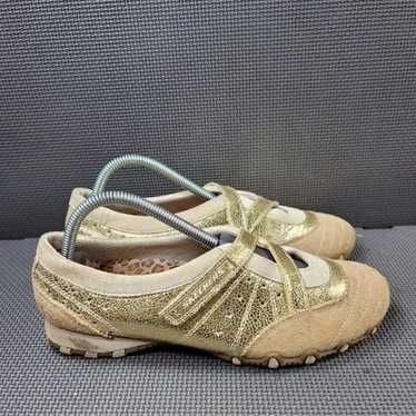 Womens Sz 9 Gold Skechers Mary Janes Ath