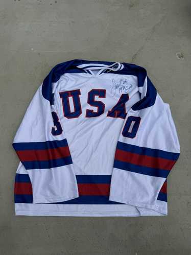 NHL × Streetwear × Vintage Jim Craig signed jersey