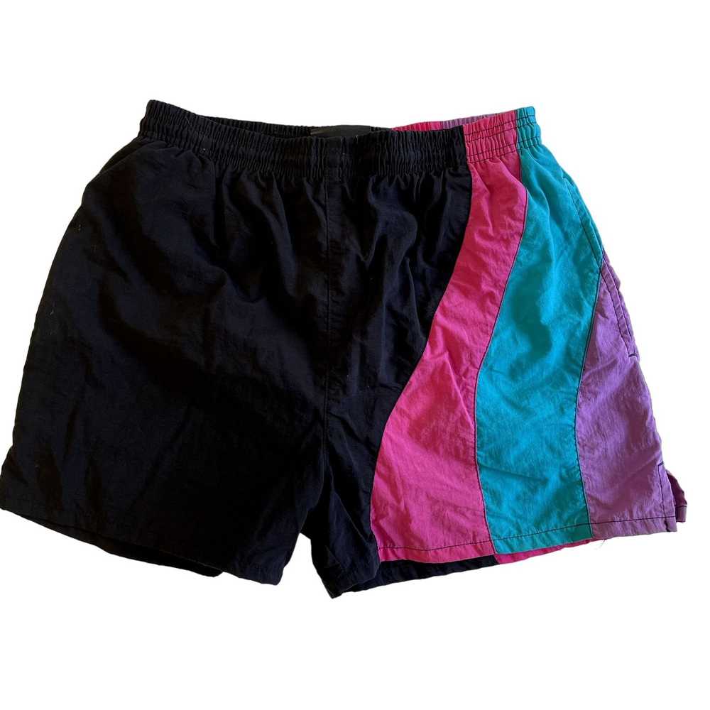 Unkwn 90's Fast Breakers COLORBLOCK Trunks SURF B… - image 1