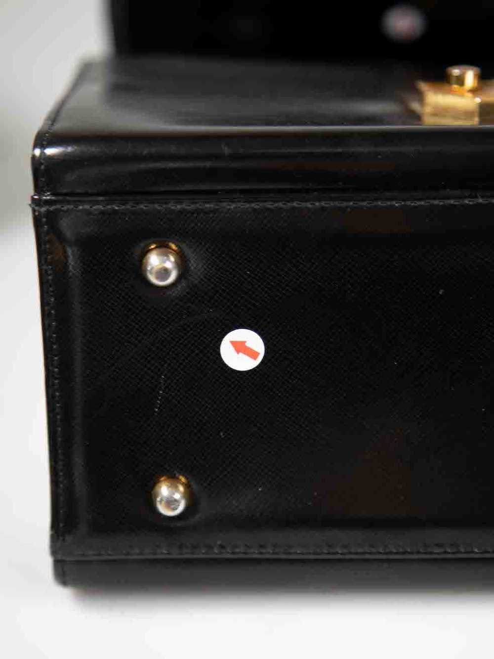Versace Black Leather Vanity Top Handle Bag - image 10