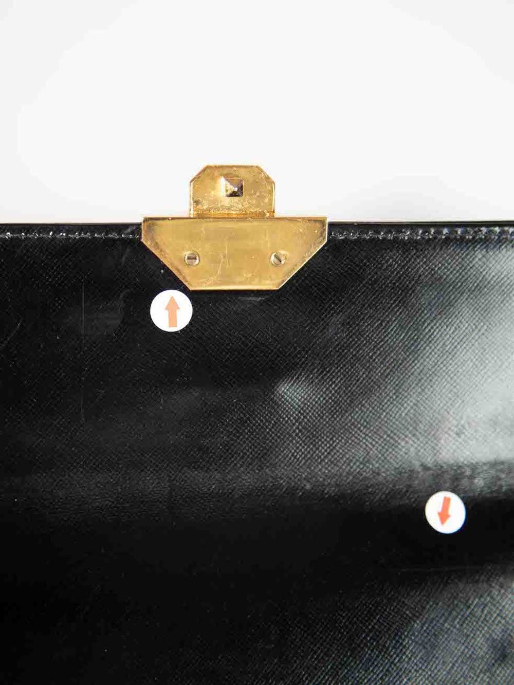 Versace Black Leather Vanity Top Handle Bag - image 8