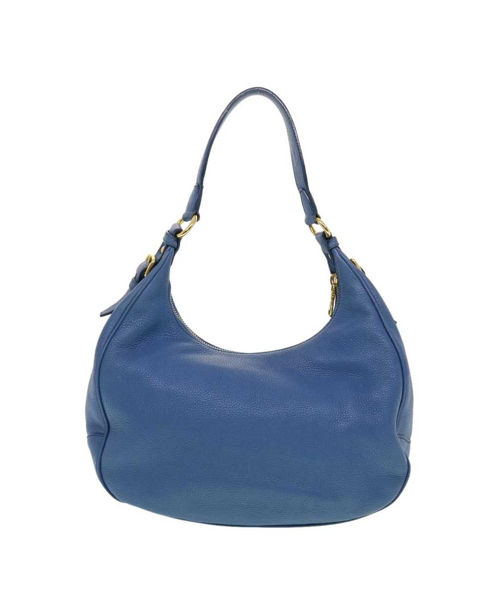 Prada Blue Leather Shoulder Bag with Rubbing Surf… - image 2