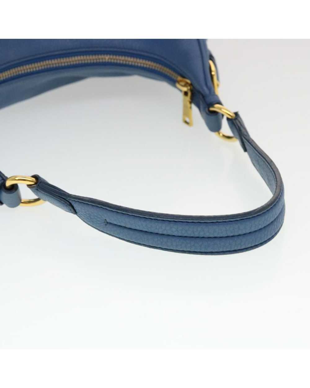 Prada Blue Leather Shoulder Bag with Rubbing Surf… - image 7