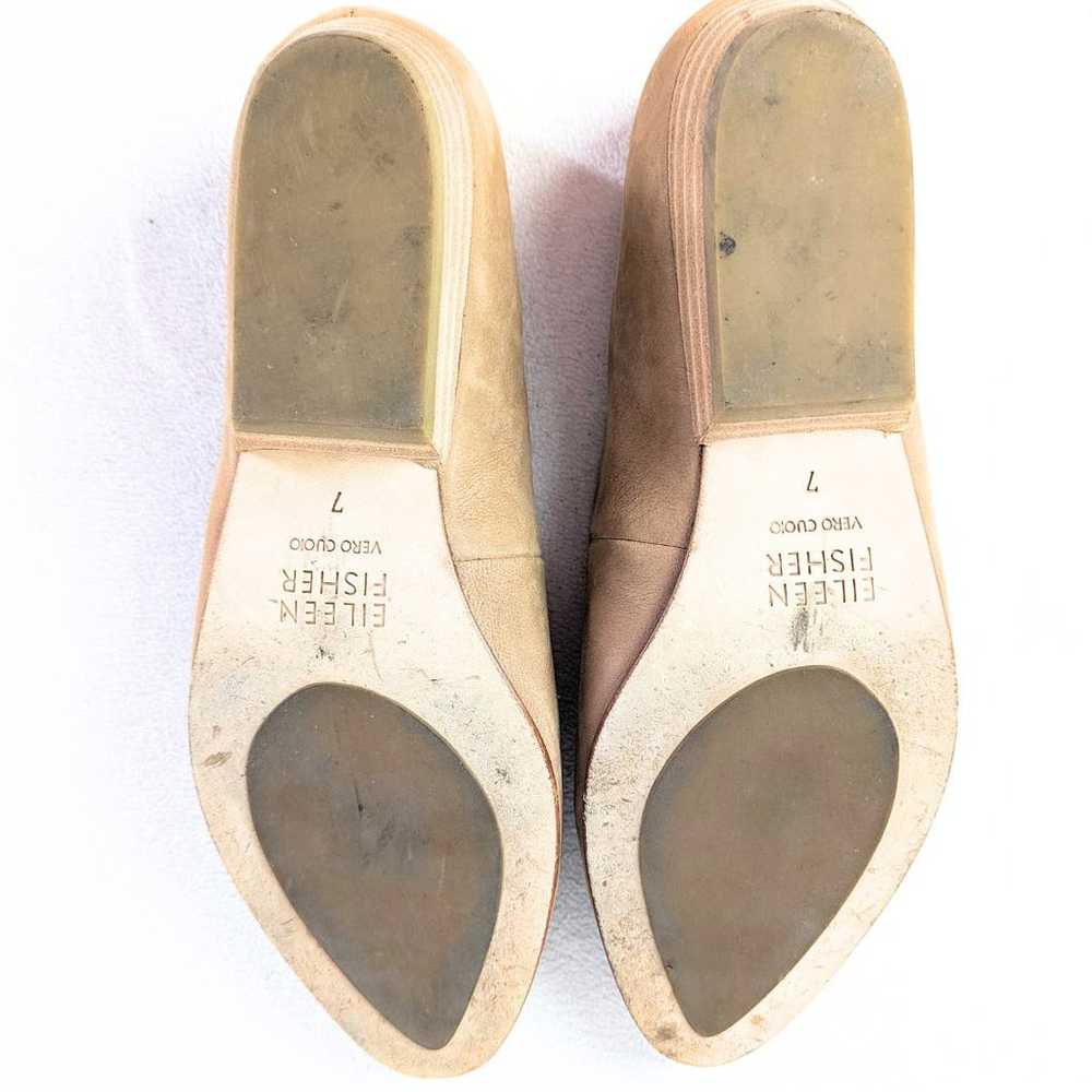 Eileen Fisher Camel Suede Flats - Size 7 - image 6