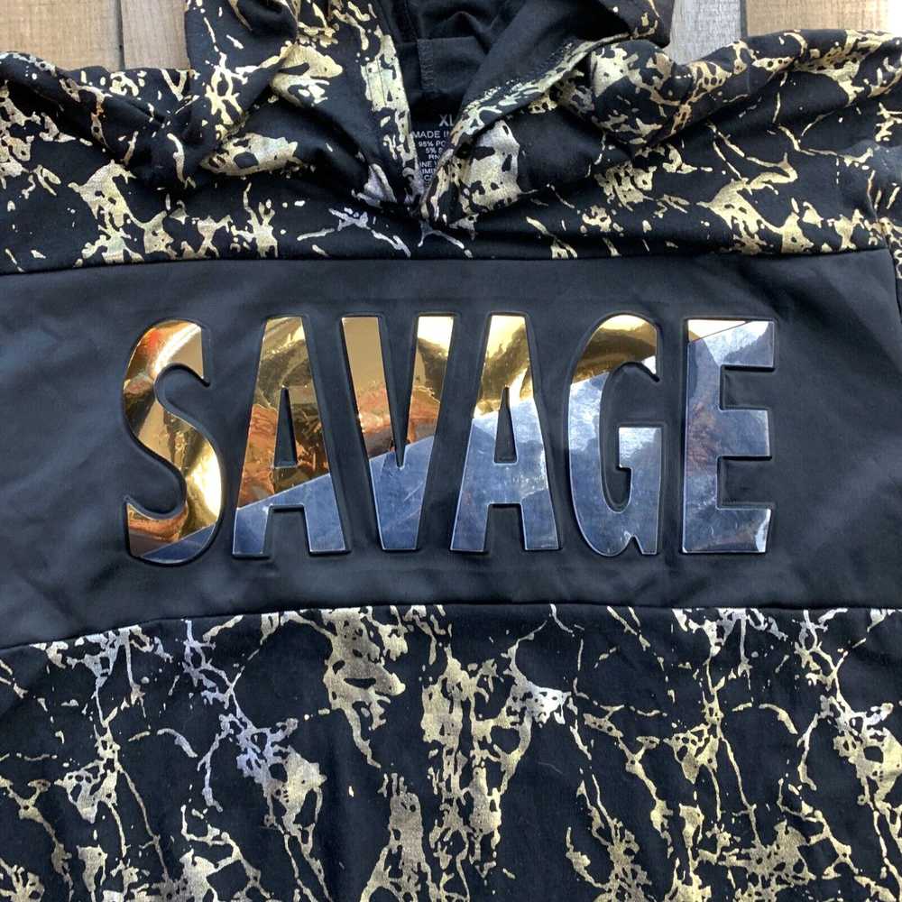 Vintage Savage Brooklyn Laundry Hooded Shirt Men’… - image 2