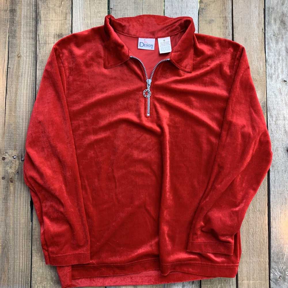 Vintage In Design 1/4 Zip Vintage Red Sweater Wom… - image 1