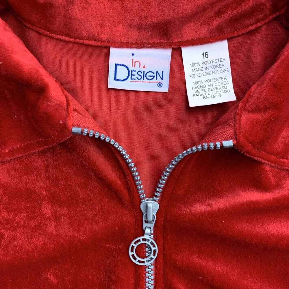 Vintage In Design 1/4 Zip Vintage Red Sweater Wom… - image 2